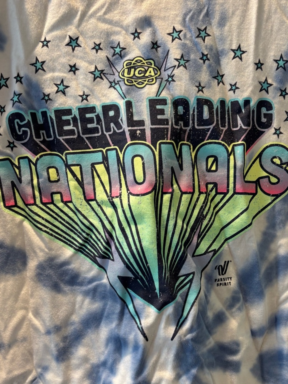 Varsity UCA Cheer Nationals Blue Tie-Dye Tee
